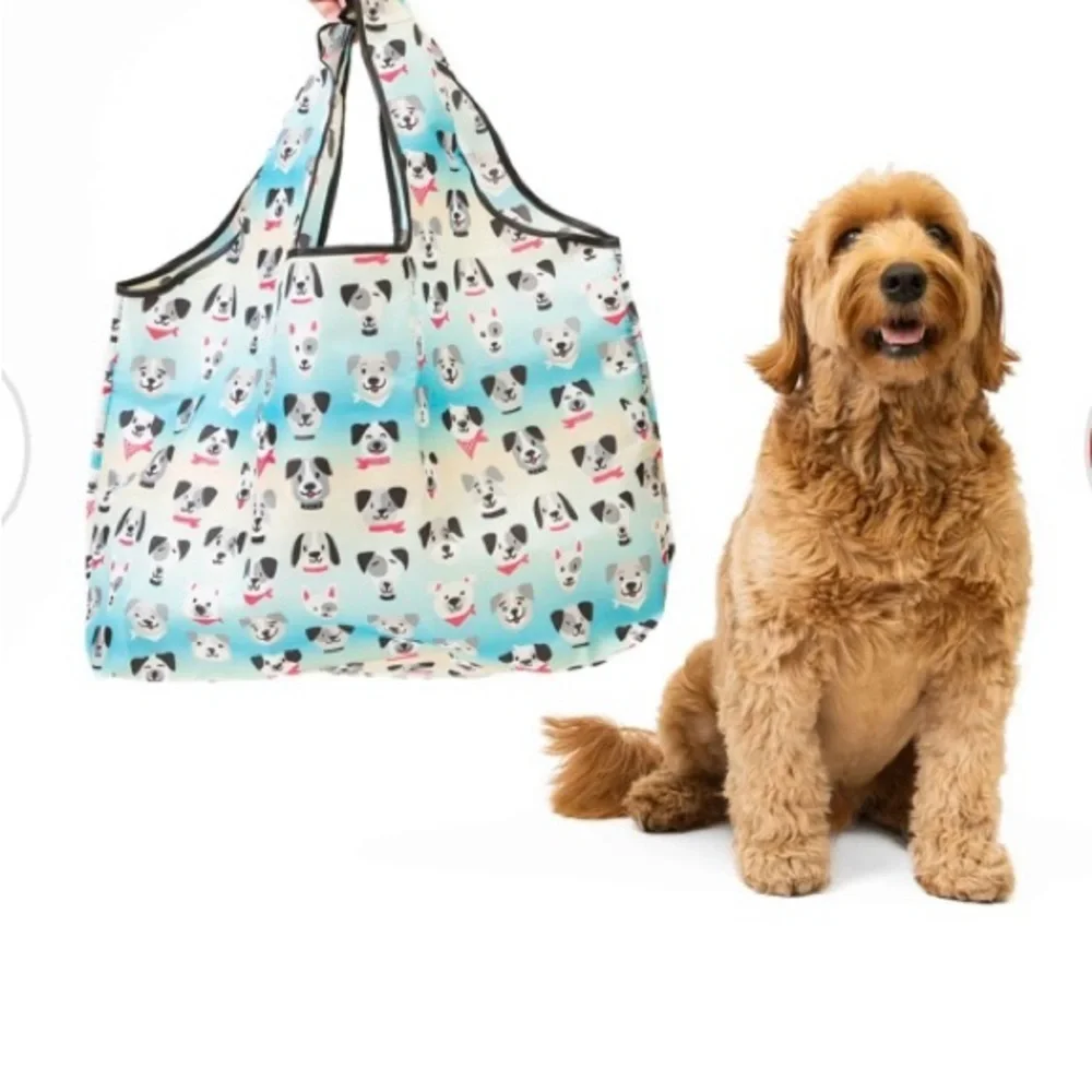 DOGGIE OMBRÉ SHOPPING/TRAVEL SHOULDER BAG. FOLDABLE GROCERY TOTE